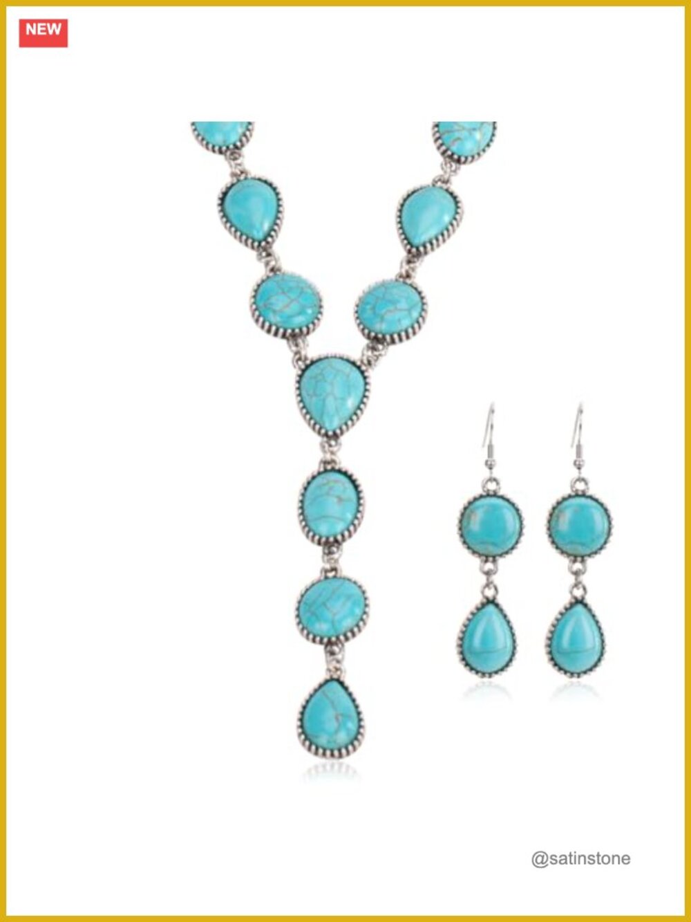 Western Concho Necklace and Earring Jewelry Set